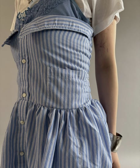 【RE;CIRCLE】  RE Stripe Shirt Mini One-Piece / 260611-004