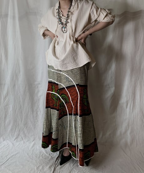【USED】 African Batik Skirt②/210428-009