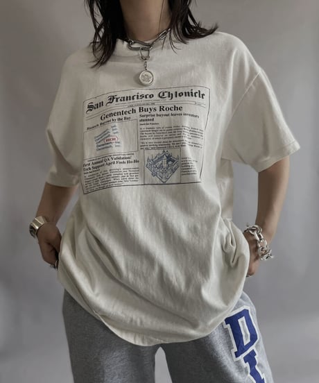 【USED】  New Paper Print T-Shirt / 230617-015