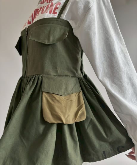 【RE;CIRCLE】RE U.S Military Rebuild Mini One-Piece Khaki / 260423-003