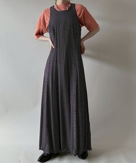 【USED】 Dot Pattern Camisole Long One-Piece  / 250628-014