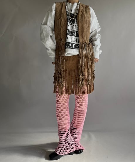 【USED】 Suede Fringe Skirt / 241214-013