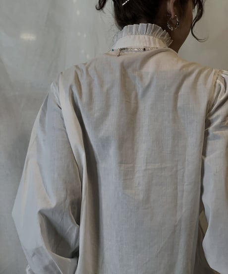 【USED】White Cotton Blouse Shirt/210217-063