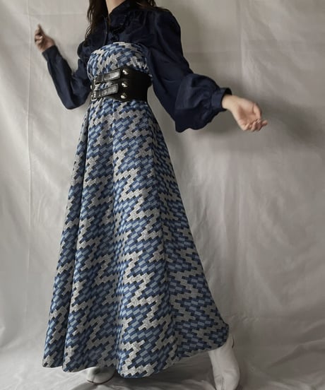 【USED】 Shiny Poly Long Skirt/210921-024
