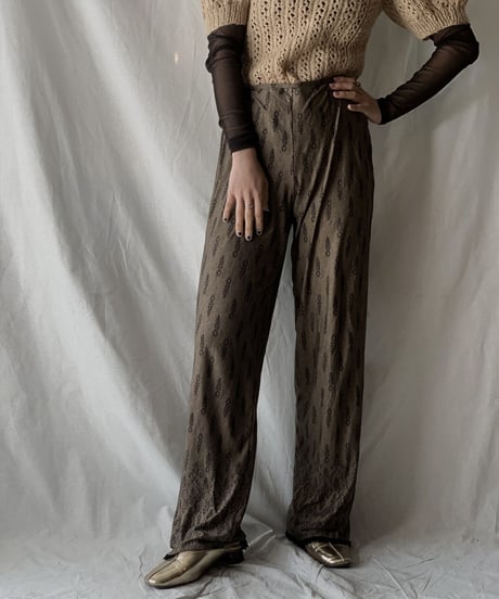 【USED】Lace Patterned Poly Pants/210217-051