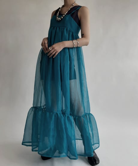 【RE;CIRCLE】 RE Sheer Blue Camisole One-piece / 220721-006
