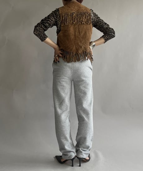 【USED】 Suede Fringe Vest /241214-001
