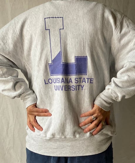 【USED】   90's Mexico Champion Reverse Weave Sweat LSU/210516-031