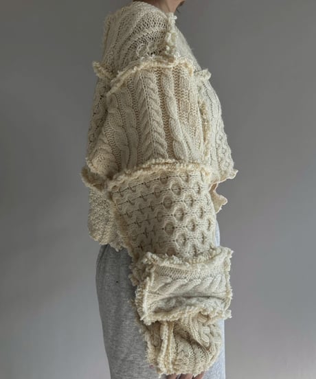 【RE;CIRCLE】 RE Aran Knit Patchwork Pullover Top / 251218-003