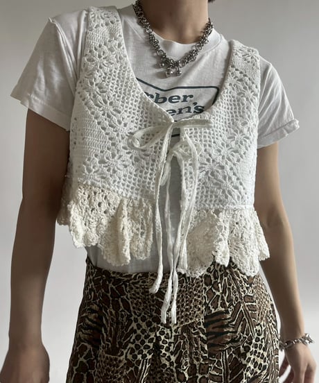 【RE;CIRCLE】RE Crochet Short Vest / 250515-005