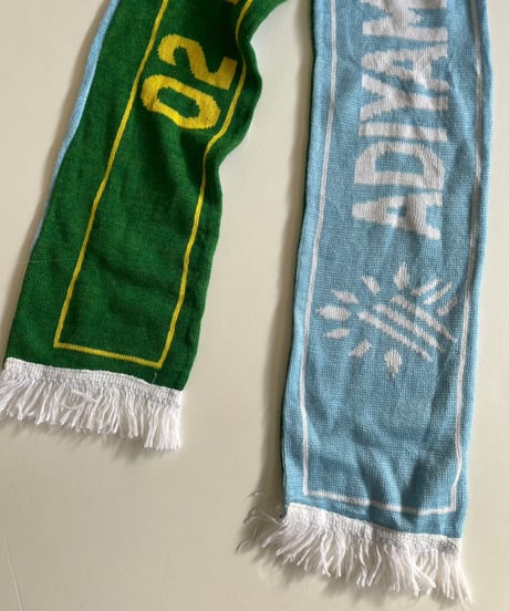 【USED】 Double Face Knit Soccer Muffler Light Blue × Green / 230206-007