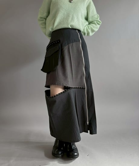 【RE;CIRCLE】 RE Suit Asymmetry Long Skirt / 260129-002
