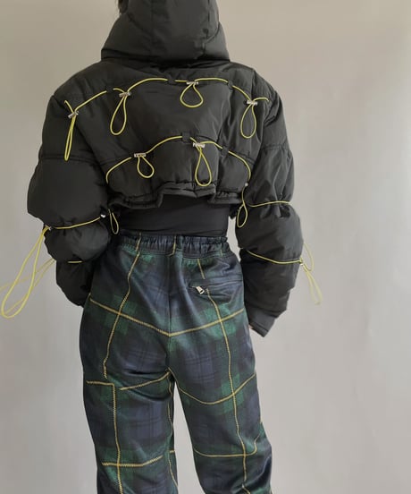 【RE;CIRCLE】 RE Draw Code Down Vest Black×Yellow / 221215-005