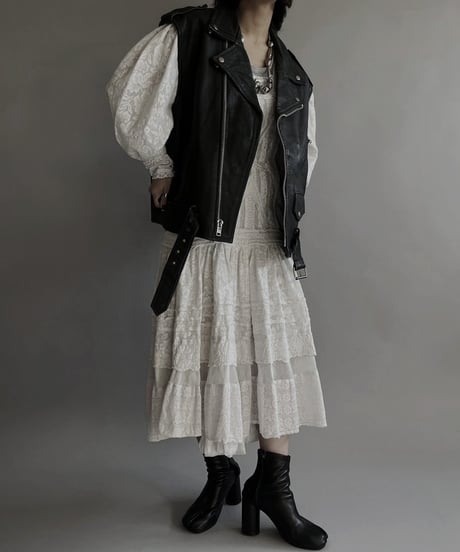 【USED】 Leather Rider's Vest /240127-004