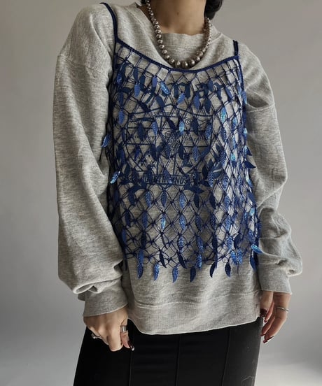 【USED】N/S Feather Patterned Top / 240127-017