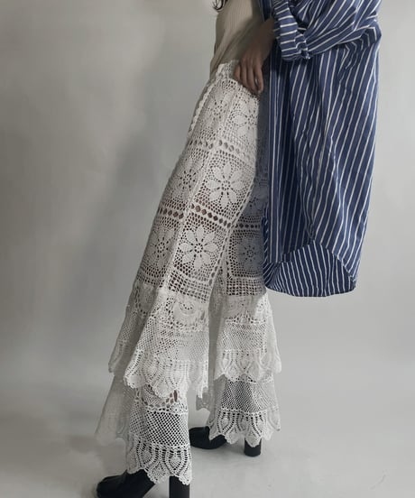 【RE;CIRCLE】 RE Crochet Tiered Pants / 220623-030
