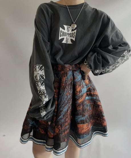 【USED】 Patterned Lame Skirt / 230923-025