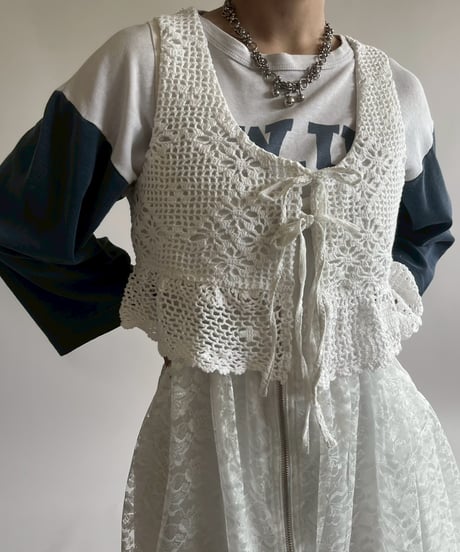 【RE;CIRCLE】RE Crochet Short Vest / 250515-010