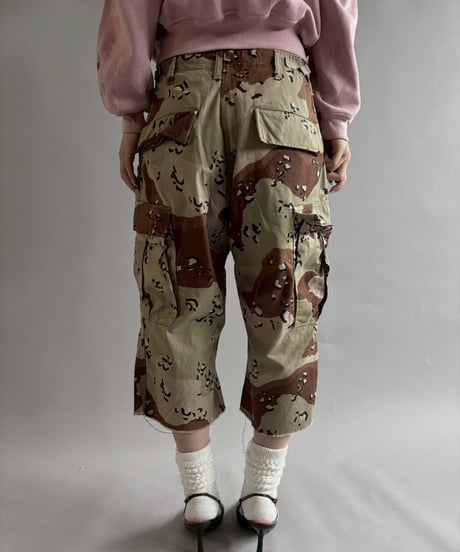 【USED】 Military Camouflage Cut Off Paint Pants /250925-007