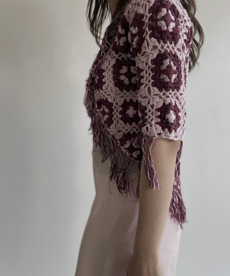 【USED】 Crochet Middle Sleeves Cardigan / 220430-010