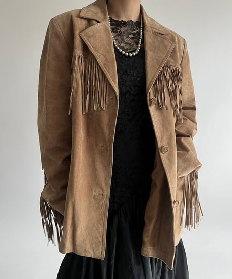 【USED】  Suede Fringe Jacket /250301-013