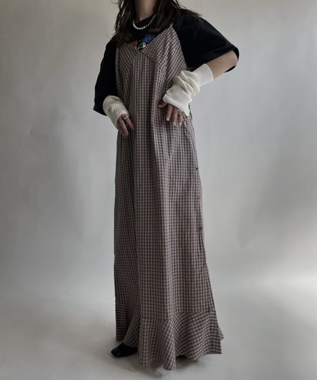 【USED】 Gingham Check Camisole One-piece / 220409-021