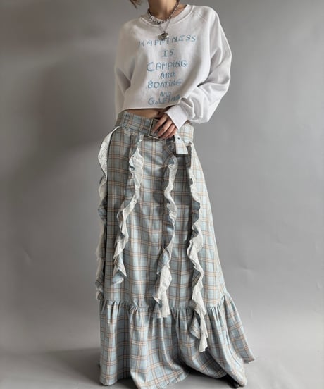 【USED】 PRETTY DAMAGE checked long Skirt / 250927-010