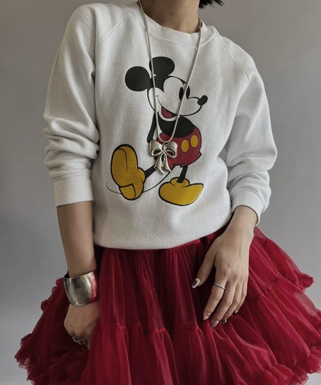 【USED 】Made in USA 80s Disney Mickey Raglan L/S Sweat Top/240407-022