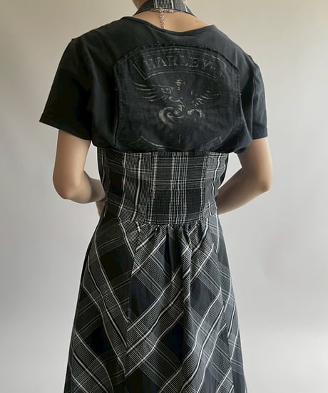 【USED】 Check Pattern Camisole Long One-Piece /250426-020