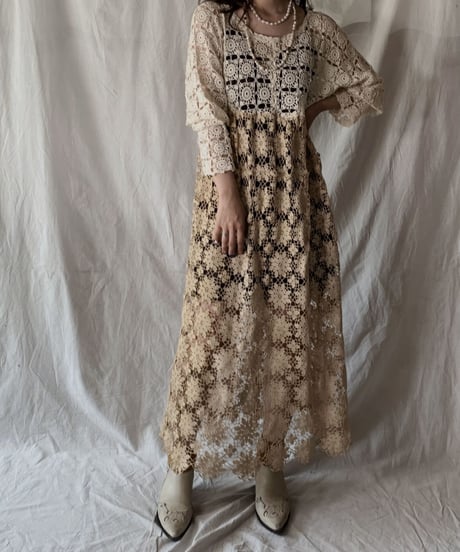 【RE;CIRCLE】 RE Crochet Lace Dress③/210421-003