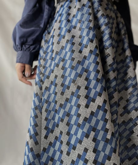 【USED】 Shiny Poly Long Skirt/210921-024