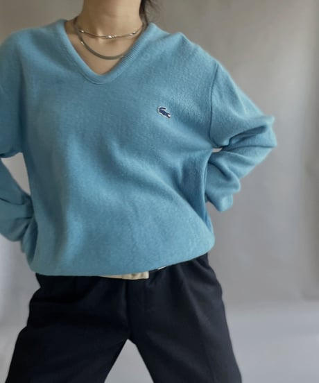 【USED】 IZOD Lacoste Acrylic Pullover Light Blue / 230204-004