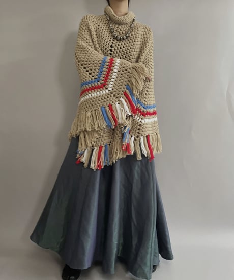 【USED】  Knit Poncho / 221015-024