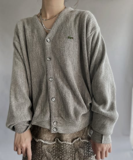 【USED】 IZOD Lacoste Acrylic Cardigan Beige / 230204-002