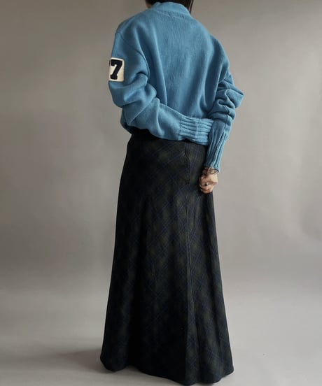 【USED】 Made in USA Check Patterned Long Skirt/24203-004