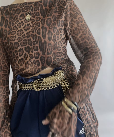 【USED】 L/S Leopard Mesh Top   / 230422-021