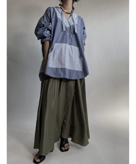 【RE;CIRCLE】 RE Stripe Shirt Mexican Hoodie / 220423-028