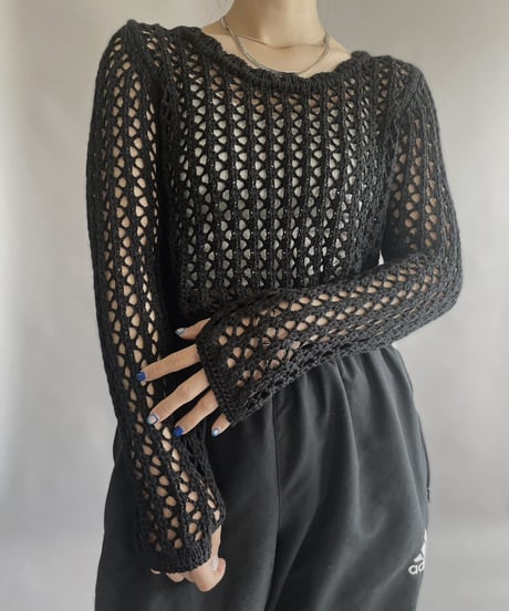 【USED】 Knitting Crochet Top / 230325-015