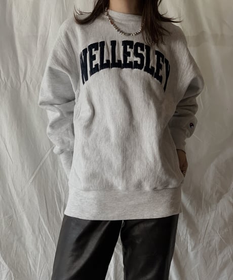 【USED】 90's USA Champion Reverse Weave WELLEALEY/210324-006