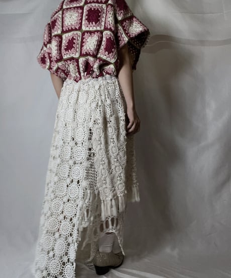 【RE;CIRCLE】 RE Granny Knit×Lace S/S One-piece/210917-010