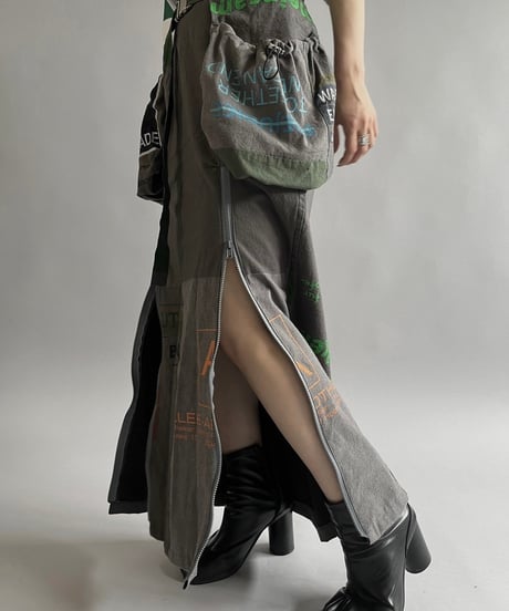 【RE;CIRCLE】RE Eco-Friendly Bag Beit Bag Skirt Dyed Gray / 240613-028