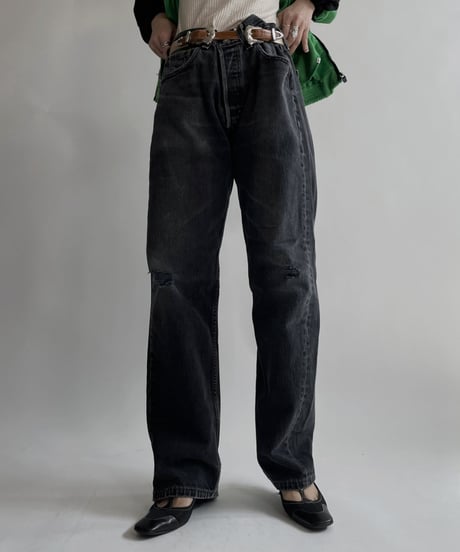 【USED】  Made in USA Levi's Denim Pants 501 Black/ 220416-023