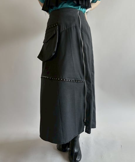 【RE;CIRCLE】 RE Suit Asymmetry Long Skirt/ 250717-014