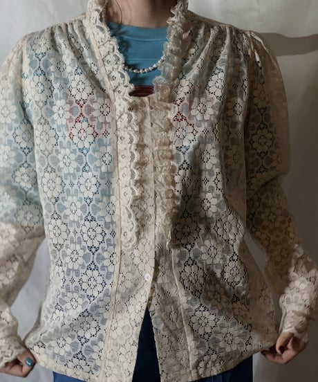 【USED】  Long Sleeve Lace Shirt/210310-027
