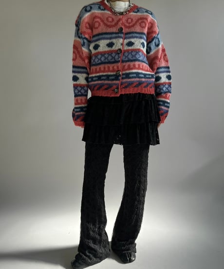 【USED】 Pattern Mohair Knit Cardigan /250111-012