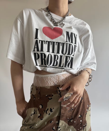 【USED】 80~90's I ♡ MY ATTITUDE PROBLEM T-Shirt / 250614-005