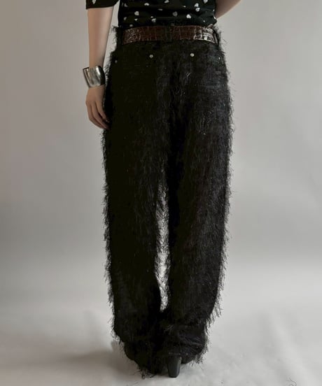 【USED】 STUDIO XTC Sheer Fringe Design Lame Pants / 260704-021