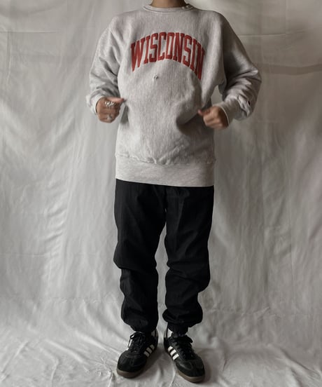 【USED】  90's USA Champion Reverse Weave Sweat WISCONSIN/210902-035