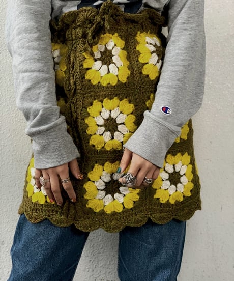 【RE;CIRCLE】 Granny Knit Mini Skirt ① /210125-002