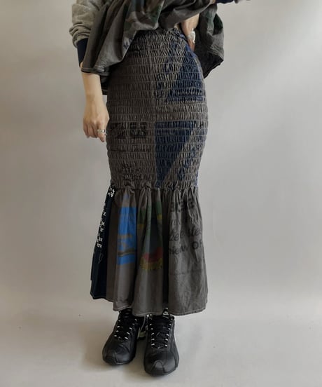 【RE;CIRCLE】RE Eco-Friendly Bag Shirring Skirt Gray / 230828-025